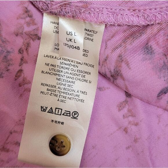 ANTHROPOLOGIE Pilcro pink femme utility gorp duck blouse button up shirt L - Picture 6 of 11
